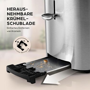 Тостер GOURMETmaxx для 2 скибок, антрацит: електричний тостер з 6 режимами підсмажування, таймером, підставкою для булочок та функцією підігріву (нержавіюча сталь)