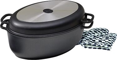 Каструля-брятер Krüger 23040 з алюмінію з гриль-кришкою, 38 см