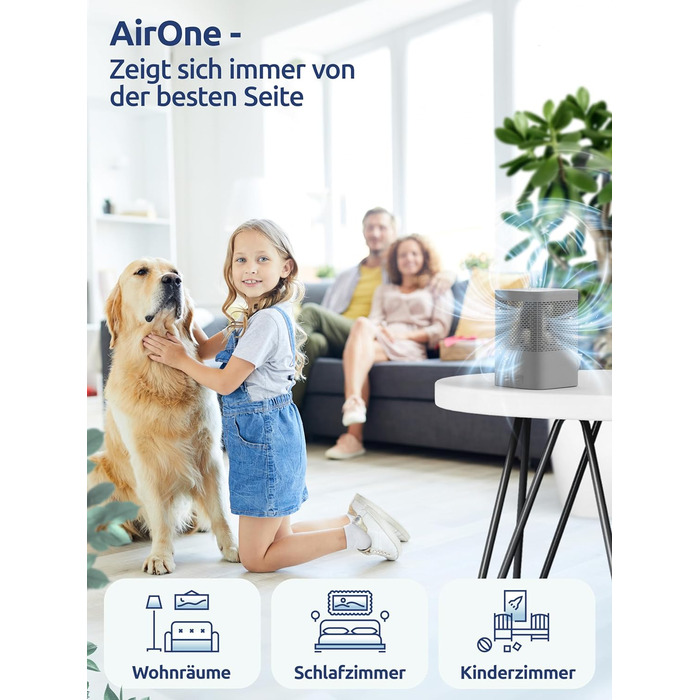 Осушувач повітря BonAura AirOne без електрики, 680 г грануляту, захист від плісняви і запахів, до 23 м², титаново-сірий