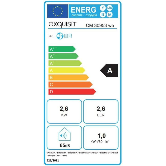 Мобільний кондиціонер Exquisit CM 30953, 9000 BTU, білий