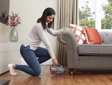 Пилосос ручний акумуляторний BLACK+DECKER Lithium Dustbuster BHHV315J, 12 В, 20 AW, циклонний, безмішковий, з висувною щілинною насадкою, титан/червоний, 500 мл