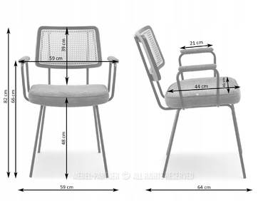 Стілець Mebel-Partner, тканина, сірий, 1 шт.