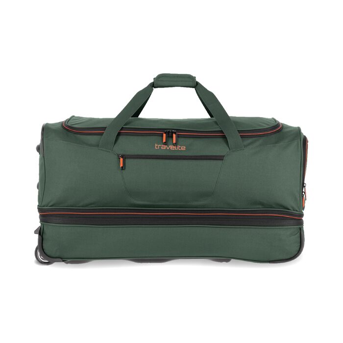 Дорожня сумка на колесах Travelite Basics Duffle L, 98-119 л, 70 см, Зелено-помаранчева