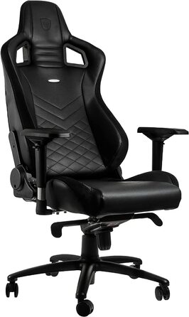 Ігрове крісло noblechairs Epic чорне, ергономічне, з підголівником і поперековою підтримкою, PU-шкіра, для користувачів до 120 кг і 185 см