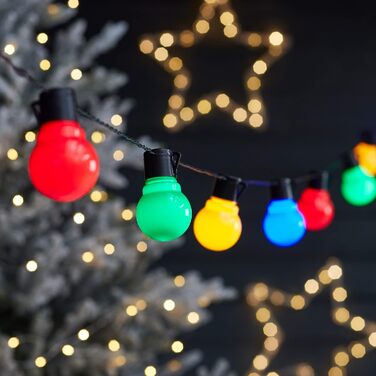 Світлодіодна гірлянда 30 LED різнокольорова, кульки, для вулиці та дому, з вилкою, для декору саду, балкона, святкова