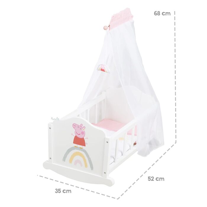 Дитяче ліжко Roba Peppa Pig 70x140 см з постільною білизною