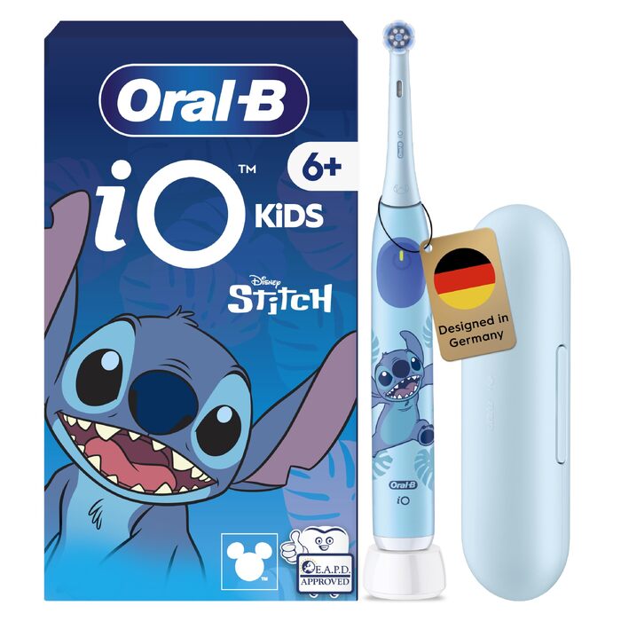 Електрична зубна щітка Oral-B iO Series 2 Stitch Blue, зелена (1 щітка, 1 додаткова насадка, синій чохол)