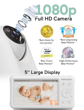 Відеоняня Momcozy з камерою 5 дюймів | Монітор для немовлят
