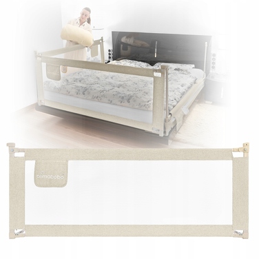 Захисна бічна стінка для ліжка Primabobo Classic 200x180 см, складана, бежева, 3 шт.