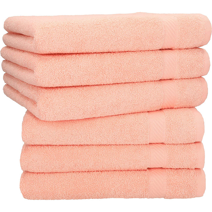 Набір рушників Betz Palermo 6 шт. 50x100 см, 100% бавовна, легкі, добре вбирають вологу, для спорту, пляжу, подорожей, абрикосовий колір
