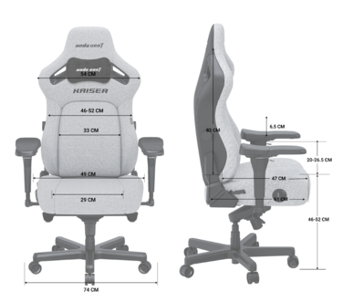 Крісло ігрове Anda Seat Kaiser 4 Dark Grey Fabric Size L