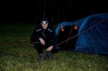 Налобний ліхтар Brennenstuhl LuxPremium LED з сенсором, акумуляторний, 400 люмен, USB, з червоним світлом, OSRAM, до 50 годин роботи, IP44, для вулиці