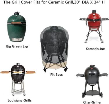 Чохол для гриля Onlyfire для Kamado, підходить до Big Green Egg Large, Kamado Joe Classic, Stand Alone, Large Grill Dome, Pit Boss K22, Louisiana K22
