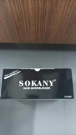 Ручний міксер SOKANY 800Вт з нержавіючої сталі, 5 швидкостей, вихідна кнопка, 2 гаки для тіста та 2 вінички (CX-6651)