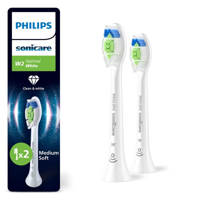 Змінні насадки для електричної зубної щітки Philips Sonicare W2 Optimal White, відбілюючі, білі, 8 шт, HX6068/87