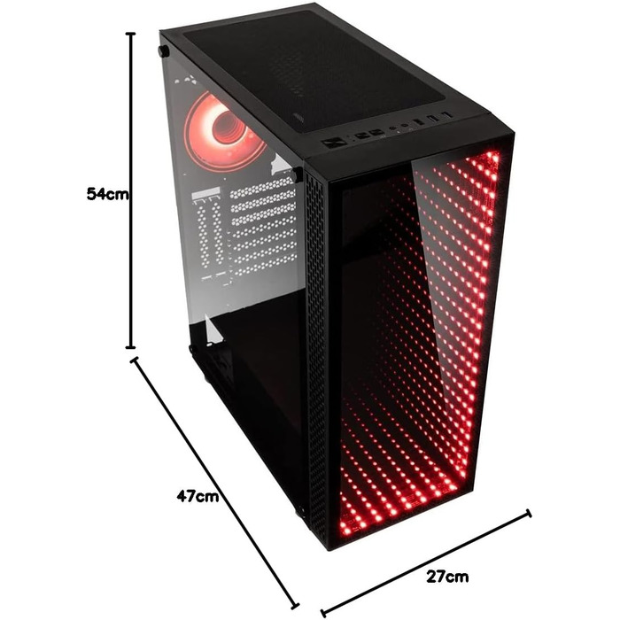 Корпус для ПК Kolink Void Rift Midi Tower з ARGB-підсвіткою, скляна панель, вертикальне встановлення GPU, ігровий, загартоване скло, для ATX