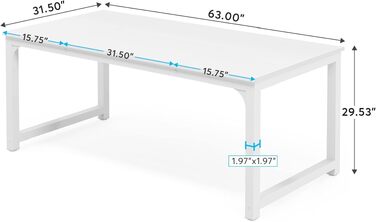 Письмовий стіл Tribesigns для комп'ютера та офісу, дерев'яний, 180x80x75 см, колір: чорний/рустик-браун