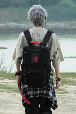 Рюкзак FIREFIRST x RADIO EVA Evangelion з символічним тегом, чорний (28x41x14 см)
