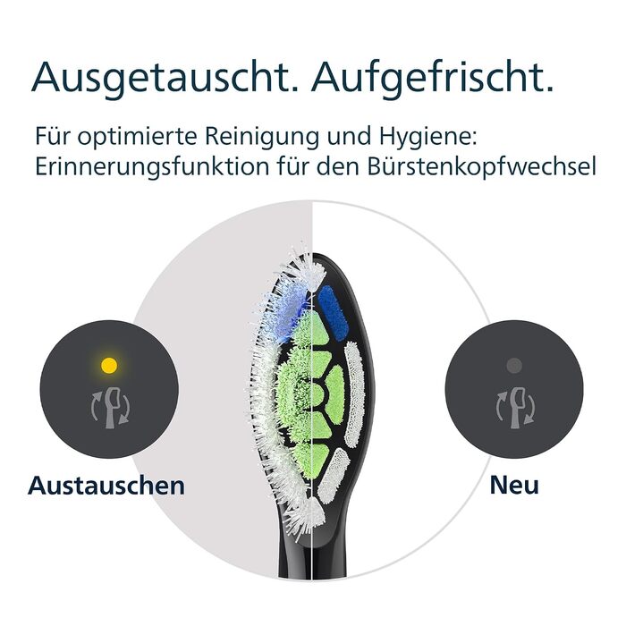 Смінні насадки для електричної зубної щітки Philips Sonicare W2 Optimal White, чорні, 8 шт, HX6068/88