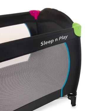 Дитяче дорожнє ліжечко Hauck Sleep N Play Go Plus з колесами, сумкою для транспортування, люком для ігор, компактне складання, для немовлят і дітей до 15 кг, мультиколор чорний