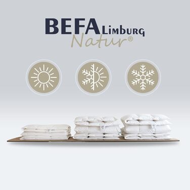 BEFA NATUR Daunendecke 'Ганцйар' 135x200 см: 90% пух, 10% перо, 624г, для алергіків, сертифікат DOWNPASS, Oeko-Tex® Клас 1, Made in Germany