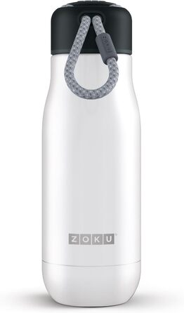Пляшка для води Zoku, нержавіюча сталь, біла, 350 мл