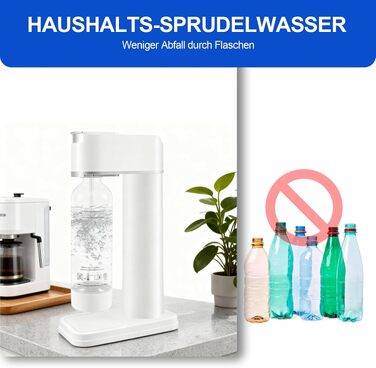 Сифон для газування води Sodastream (система Sodamaschine) з пляшкою 1 л, чорний, висота 40,5 см
