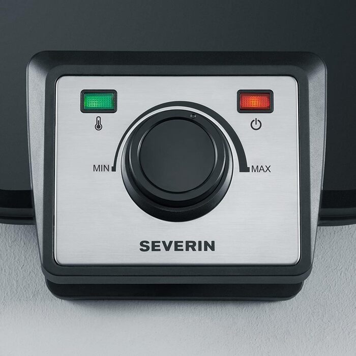 Вафельниця Severin WA 2106 для двох класичних вафель у формі серця, антипригарне покриття, 1200 Вт, чорна
