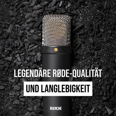 RØDE NT1 Signature Series студійний конденсаторний мікрофон з великою діафрагмою, антивібраційним кріпленням, поп-фільтром та XLR-кабелем для музики, вокалу, стрімінгу і подкастів