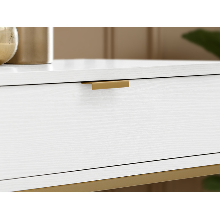 Консоль Mebel-Partner біла, золотиста матова 110 x 76,5 x 35 см