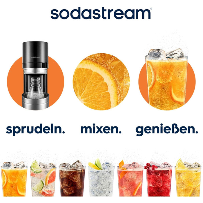 Сифон для води SodaStream Duo Family Pack: з CO2-циліндром, 2 скляними та 2 пластиковими пляшками по 1л (придатні для ПММ), білий, висота 44 см
