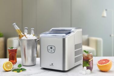 Льодогенератор SENYA SYCP-IM002 сріблястий, 12 кг/24 год, пластиковий, 1.6 л, 120 Вт
