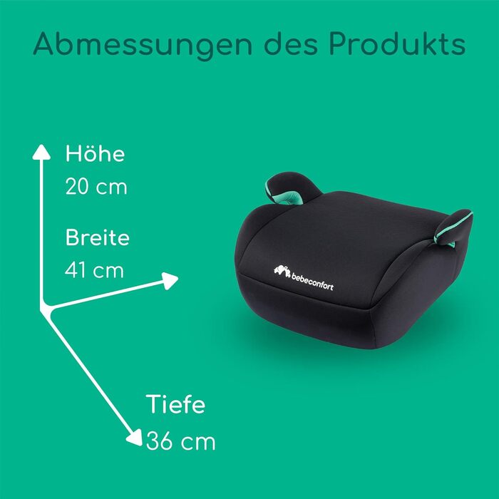 Дитяче автокрісло Bebeconfort Manga i-Safe Reboarder, 6–12 років, 125–150 см, компактне та легке, м'яка оббивка, чорне