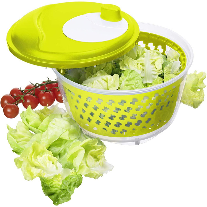 Сушарка для салату Rotho Fresh, пластикова, BPA-free, зелена/прозора, 4,5 л