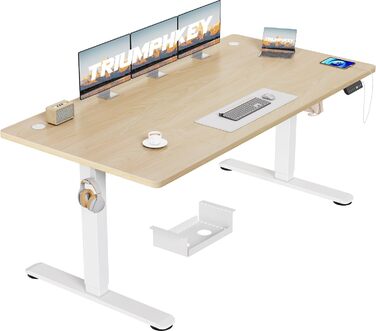 Стіл для роботи стоячи і сидячи 160x80 з електрорегулюванням висоти, USB-зарядкою, пам’яттю на 3 положення, антиколізійною системою, комп’ютерний письмовий стіл