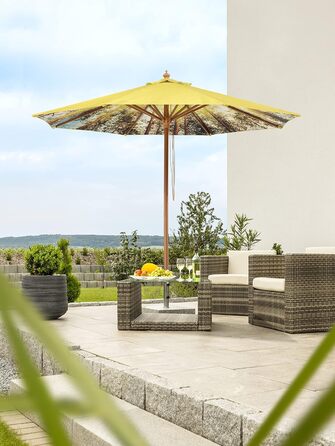 Сонячна парасоля Schneider Malaga Forest, кругла 300 см, алюмінієва/сталева основа, поліестер, 7,2 кг