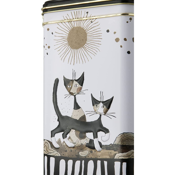 Металева банка для зберігання кави Fridolin з кришкою, дизайн Rosina Wachtmeister, коти, сепія