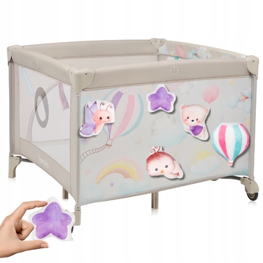 Манеж для дитини Lionelo Mille+ складаний, з матрацом, сумкою для транспортування та колесами