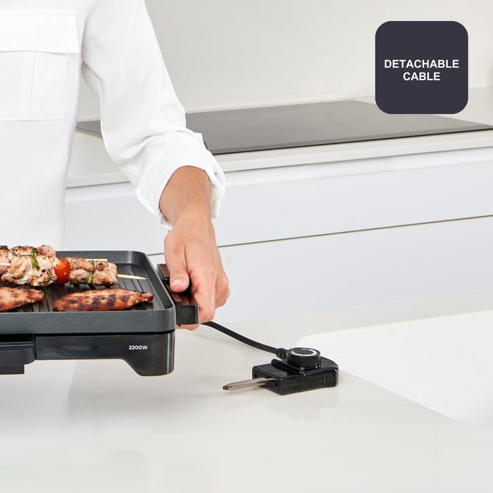 Електричний гриль-планка BLACK+DECKER BXGB2200E 2200W з регулюванням температури та антипригарним покриттям