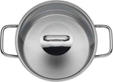 Набір кухонного посуду Silit Extra Cook: каструлі 16/20/24 см з кришками, ковшик 16 см, мірна шкала, широкий зливний край, придатний для миття в посудомийній машині, з нержавіючої сталі Crominox