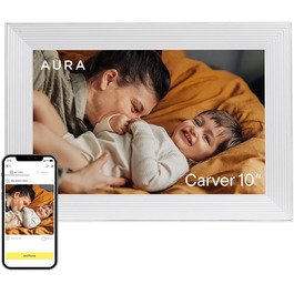 Цифровий фоторамка Aura Carver 10.1" HD Wi-Fi, хмарне сховище, безлімітний обсяг, віддалене завантаження фото - Gravel 10',  (Морська сіль)