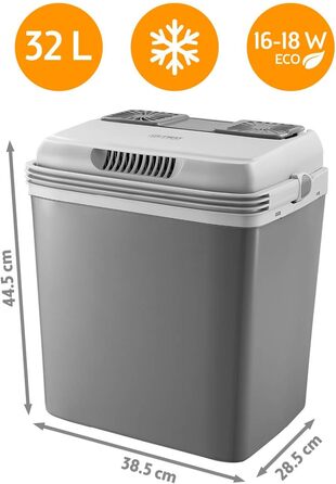 Автомобільний холодильник First Austria Thermoelektrische Kühlbox 32л 230V/12V USB-C PD 3.0 Сірий для авто та кемпінгу