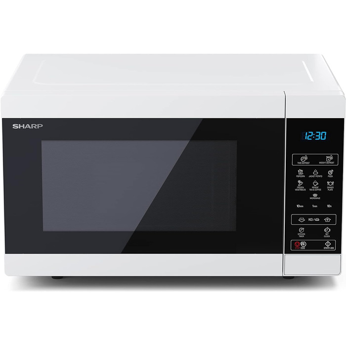 Мікрохвильова піч SHARP MS51EW, 900 Вт, 11 рівнів потужності, функція розморожування, 51,3x30,6x39,4 см, срібляста