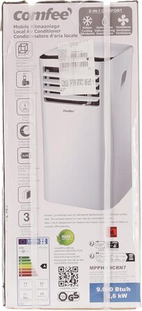 Переносний кондиціонер Comfee MPPH-09CRN7, 9000 BTU (2,6 кВт), охолодження, вентиляція та осушення, для приміщень до 33 м², з гнучким повітроводом