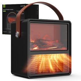 Керамічний електричний обігрівач Minthouz 1200W/800W з 3D ефектом полум'я, регульованим термостатом та захистом від перегріву для спальні та офісу
