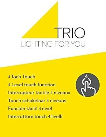 Світильник Trio Leuchten LED настільний, латунь полірована, біле матове скло, сенсорний димер, 3 рівні яскравості, 5 Вт, 28 см