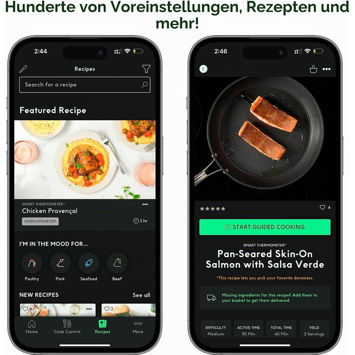 Розумний бездротовий термометр для м'яса Chef iQ з ультратонким щупом, Bluetooth цифровий харчовий термометр з хабом та 1 щупом для дистанційного моніторингу (2023)