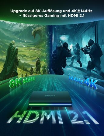 Комплект Govee HDMI 2.1 Sync Box 2 з LED-підсвіткою та Lightbar, AI синхронізація, підтримка 8K@60Hz, 4K@144Hz, VRR, ALLM, Matter та Alexa, підсвітка для моніторів 27-34 дюйми
