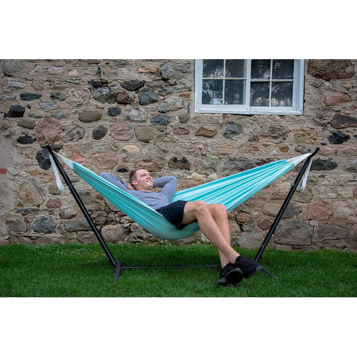 Гамак Vivere Doppel Polyester з підставкою 250 см, блакитний (Аква)