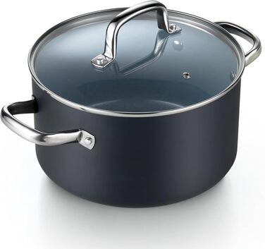 Набір посуду Cook N Home керамічний антипригарний 10 предметів сірий: каструлі, сковороди, казанок з кришкою